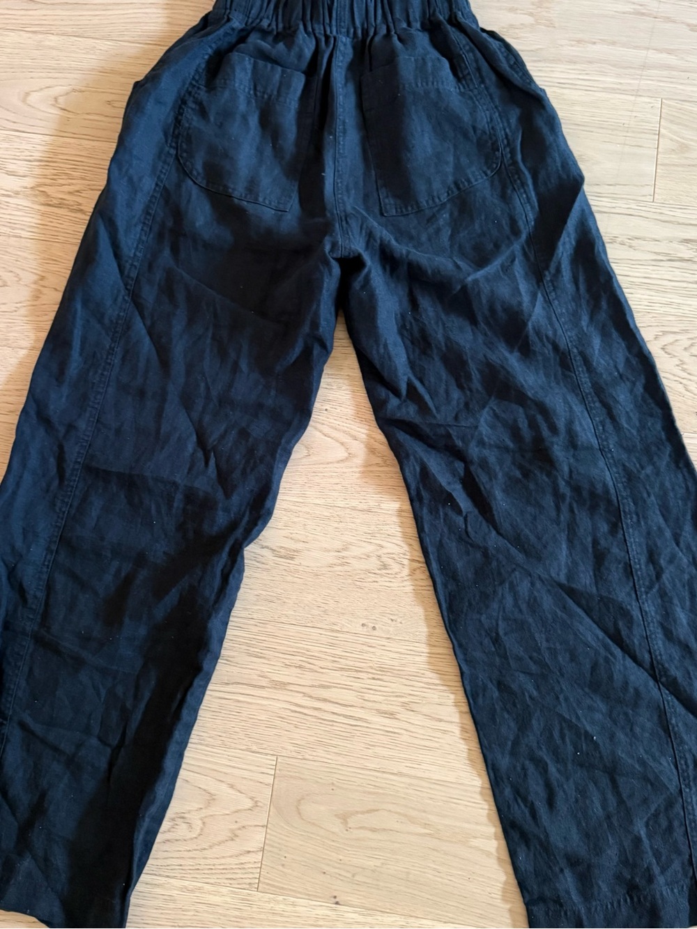notPERFECTLINEN Women's Black Straight-Leg Linen Pants
